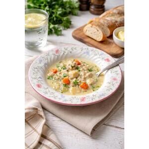 Johnson Bros England 1985 Set Of 8 Summer Chintz Soup Plates Bowls, 8.75x1.5”